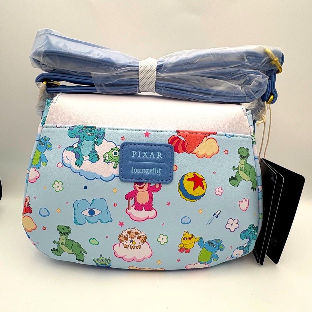 Loungefly Disney Pixar Characters Cloud Crossbody Bag NWT - Picture 2 of 3